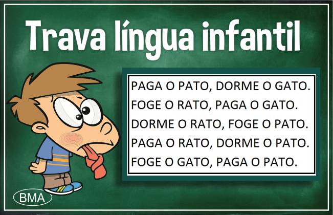 trava língua infantil