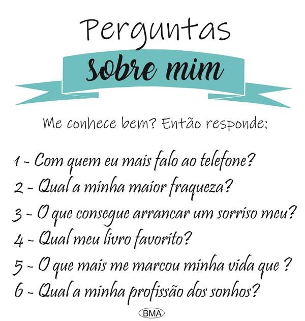 Perguntas para amigos sobre mim